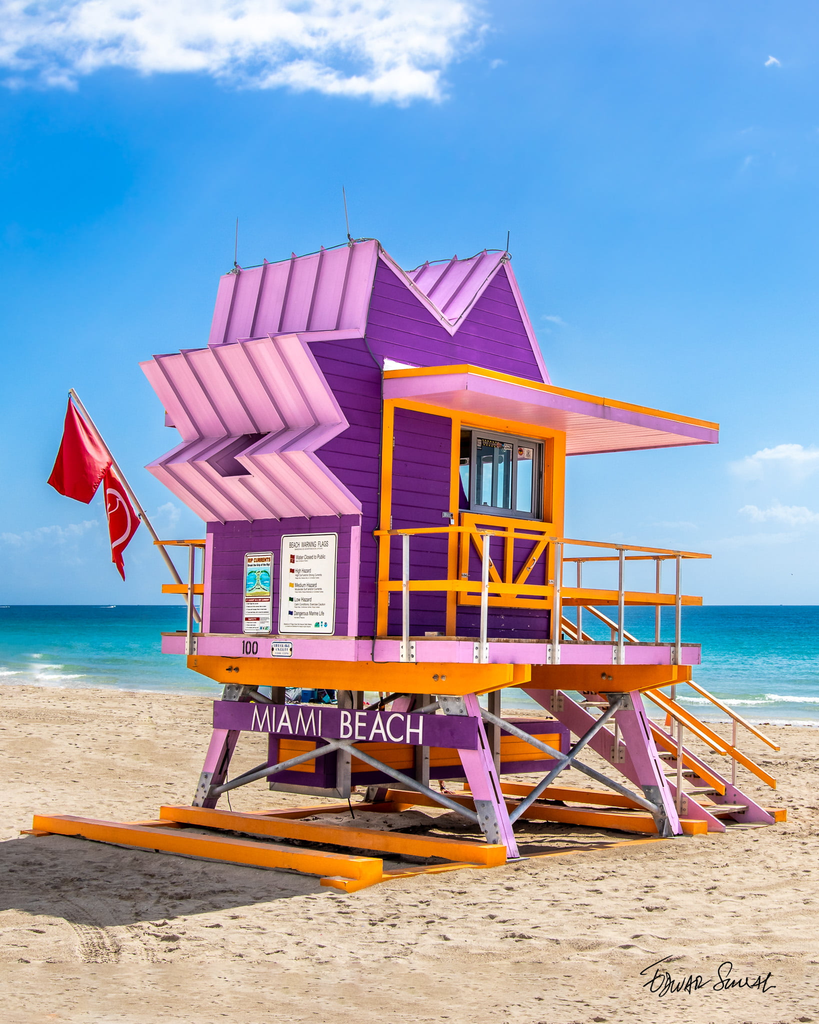 Lifeguard Tower 100 Left Side Portrait